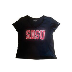SDSU T Shirt Champion NCAA San Diego State Aztecs Women's V Neck Top Size L